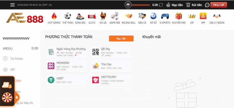 Nạp Tiền AE888 - Trải Nghiệm Quy Trình Quốc Tế Chuyên Nghiệp Quốc Tế 1 Giới thiệu cách nạp tiền tài khoản tại AE888 bằng tài khoản ngân hàng